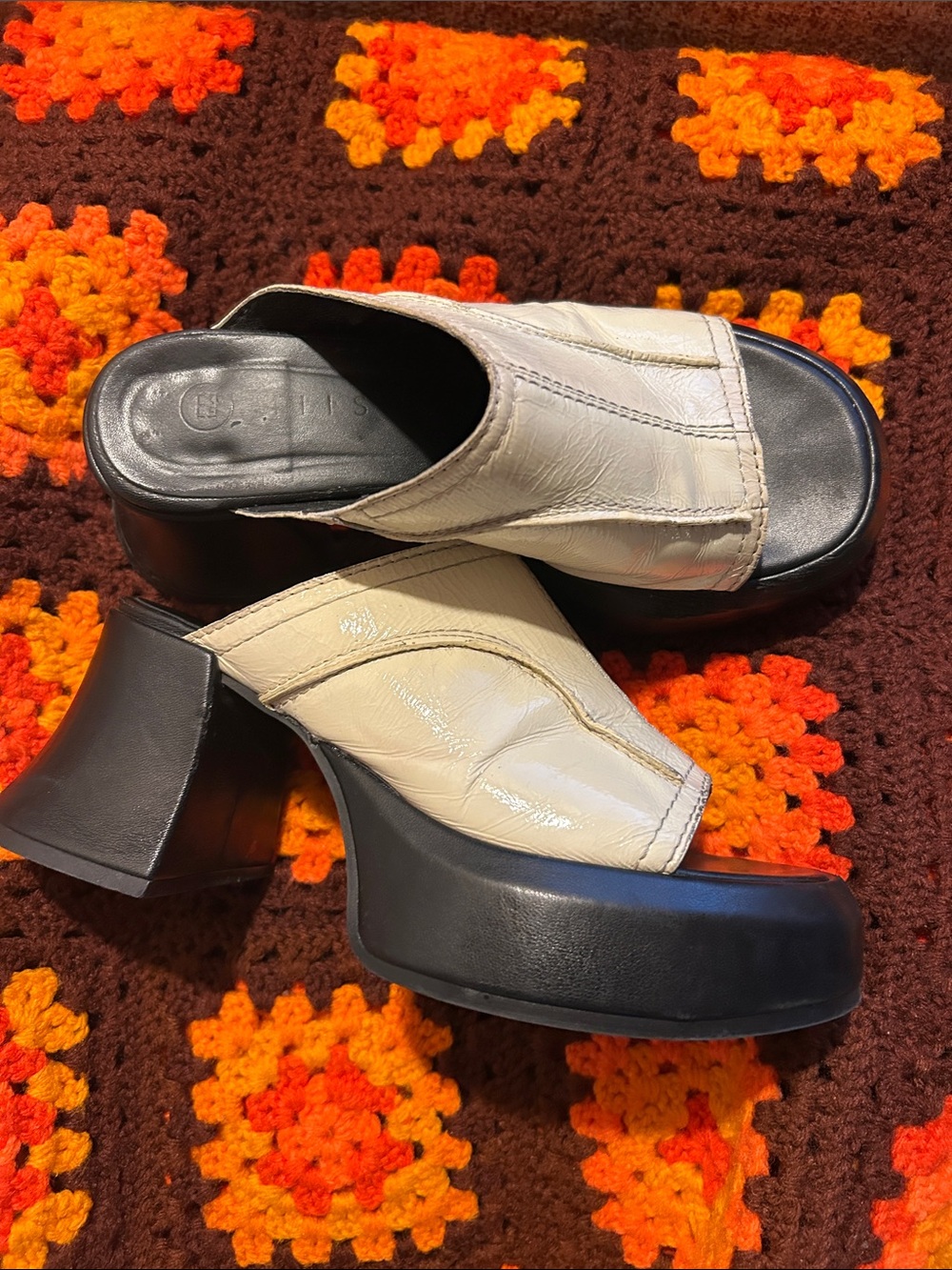 Miista Lota Beige Platform Mules